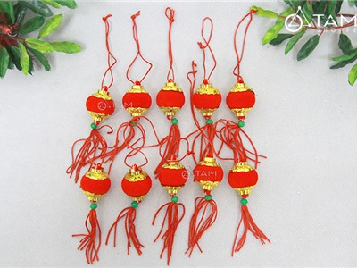 Set 10 dây lồng đèn đỏ treo cây mai đào Tết (17cm) T-PKTMD-49